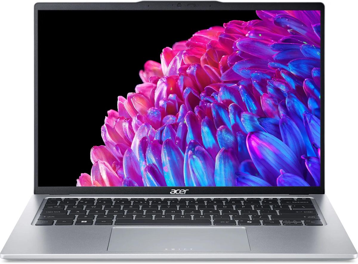 Ноутбук Acer Swift Go 14 SFG14-73-70EH 14", OLED, Intel Core Ultra 7 155H 1.4ГГц, 16-ядерный, 16ГБ LPDDR5x, 1ТБ SSD,  Intel Arc, Windows 11 Home, серебристый [nx.ksgcd.002]